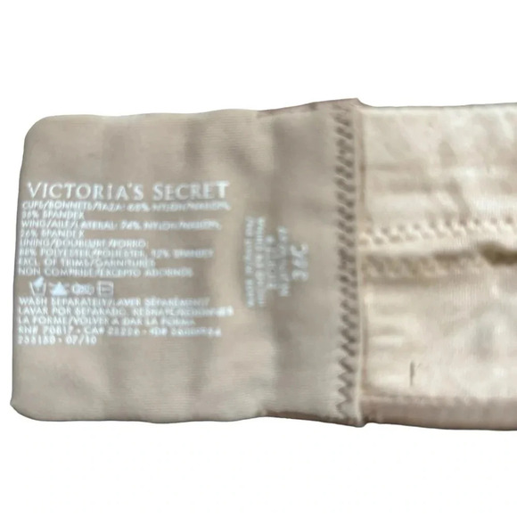 Victoria's Secret Nude Strapless Underwire Push Up Bra Padded Size 36C - Picture 2 of 4